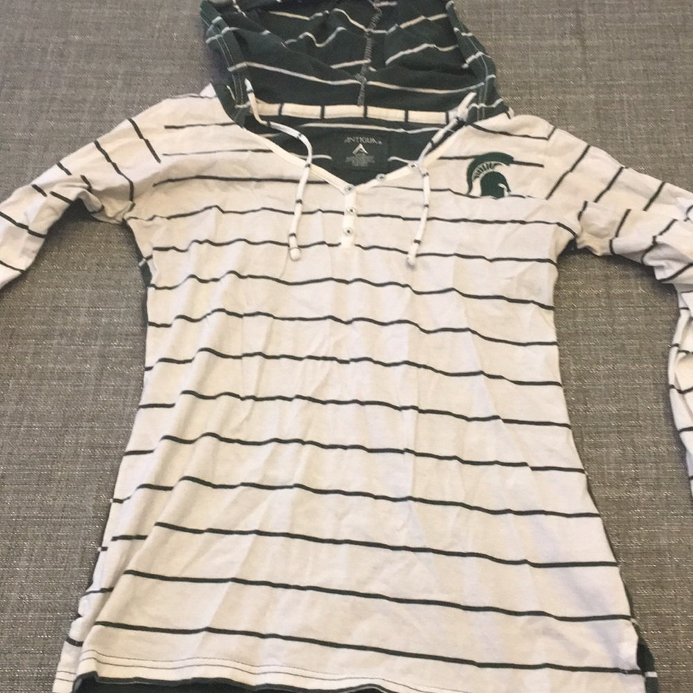 MSU striped Hoodie, excellent condition, size S